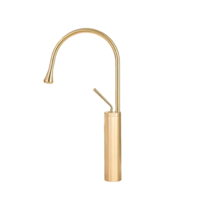 LLAVE DE LAVAMANOS CAÑO ALTO DORADO